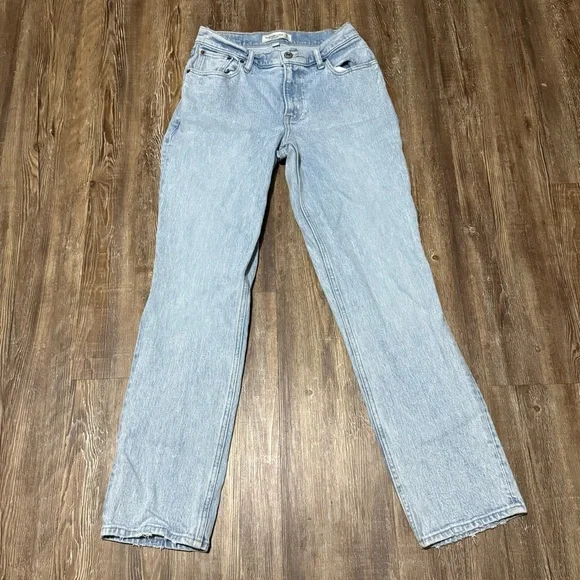 Abercrombie & Fitch The 90s Low Rise Jeans Women's 2/26 Curve Love Distressed De - Picture 1 of 6